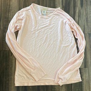 SET! LL Bean Silk Pointelle Long Underwear in Light Pink